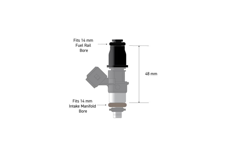 Haltech Fuel Injector Adapter - 14mm 1/2 to 3/4 Length, fuel injectors - HT-080005