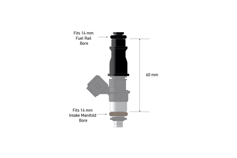 Haltech Fuel Injector Adapter - 14mm 1/2 to Full Length, fuel injectors - HT-080006