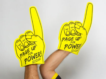 Haltech "Page Up for Power" Foam FingerSize: One Size Fits All Fingers, Merch - HT-309023