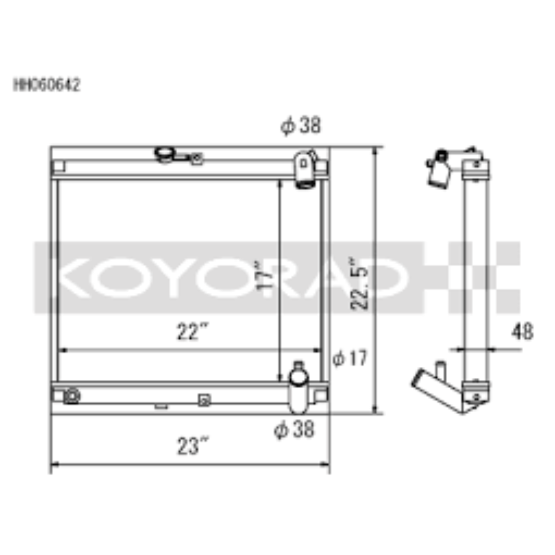 Performance Koyo Radiator, Mazda RX7, FC S4, 86-88, 48mm, (KH060642)