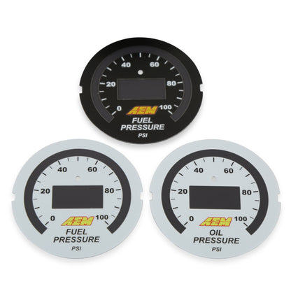 AEM Oil Pressure Gauge 0-100PSi - Includes BLK/White Display - 30-4401