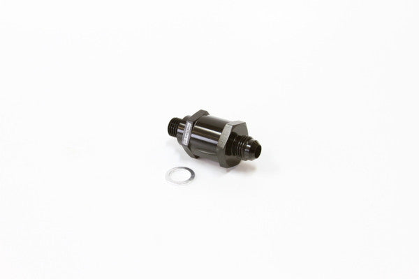 Aeroflow EFI Fuel Pump Check Valve -8AN (M12 x 1.5mm) - Black Suits Bosch 044 - AF615-08BLK