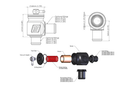 Turbosmart BOV Kompact PlumBack - 25mm - TS-0203-1222