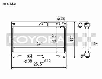 Performance Koyo Radiator,  Mazda FD S6, Dual Pass, 92-95, 48mm, (KH060644NU06)