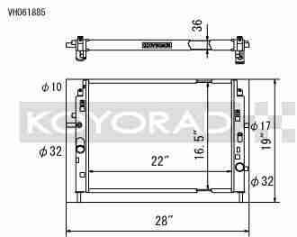 Performance Koyo Radiator, Mazda MX-5, NC, 05/14, 36mm, (KV061885)