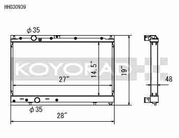 Koyo Radiator, 1995-2007 Lancer Evolution 4-6/7-9, 48mm, (KH031610U06)
