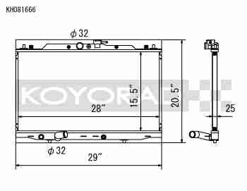 Performance Koyo Radiator, Honda Accord, Euro CL, 02-08, 25mm, (KS081666)