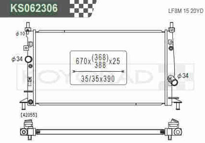 Performance Koyo Radiator, Mazda 3, MPS, 2.3L Turbo, 09/13, 25mm, (KS062306)