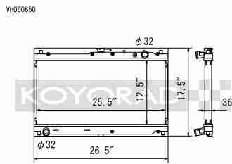 Performance Koyo Radiator, Mazda MX-5, NB, 99/05, 36mm, (KV060650)