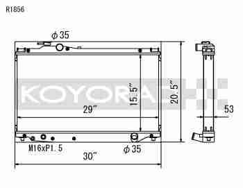 Performance Koyo Radiator, Toyota Supra, JZA80, 93-98,53mm, (KL010413R)