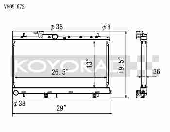 Performance Koyo Radiator, Subaru WRX, Subaru STI, 03-07, 36mm, (KV091672)