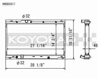 Performance Koyo Radiator, Honda Civic, Type-R, FK8, 2017+, 48mm, (KH083417)