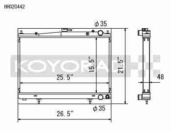 Performance Koyo Radiator, Nissan Skyline, GT/GTT, 48mm, (KH020442)