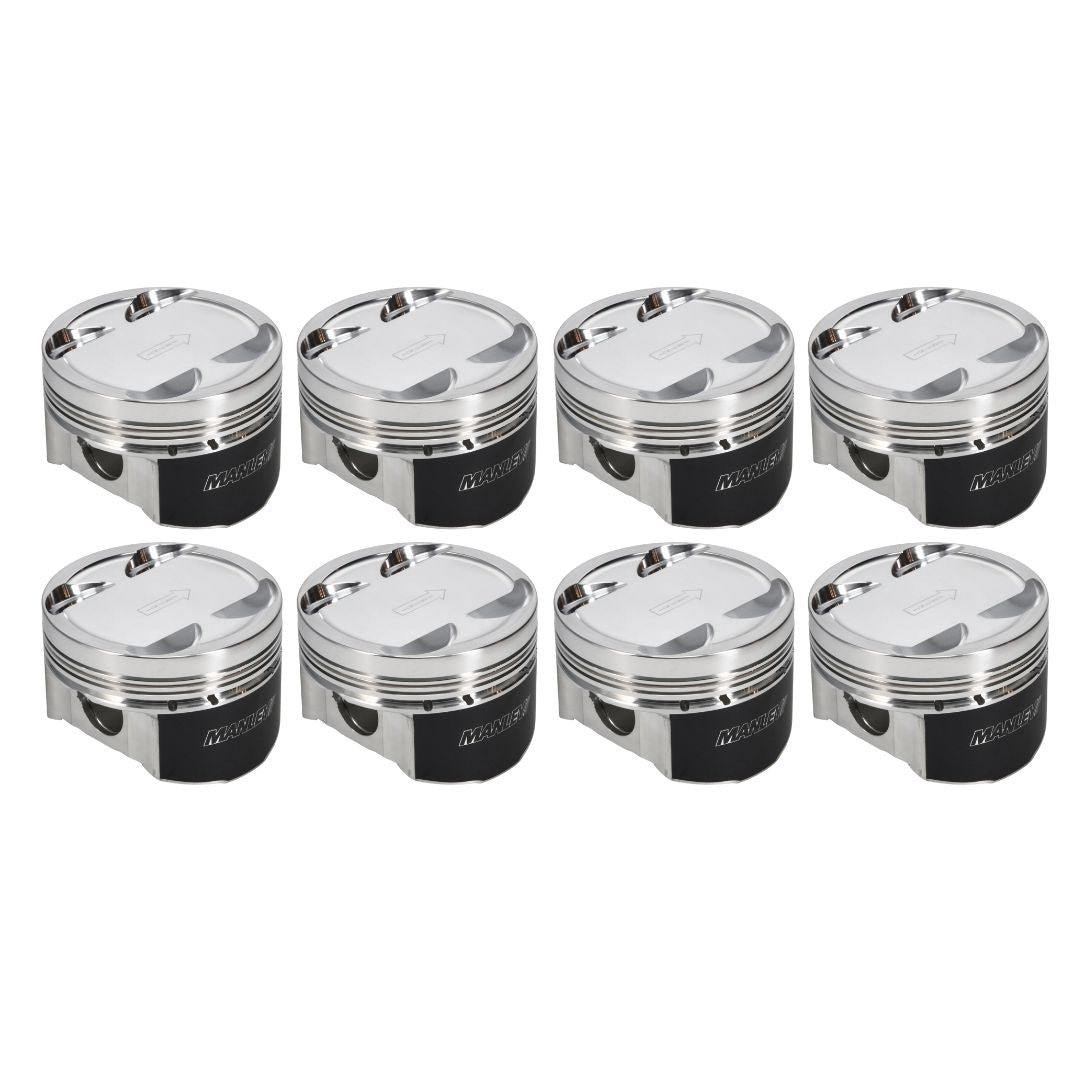 Manley Ford 4.6L/5.4L (3Valve) Flat Top Forged Aluminum 3.572in Bore 0cc Dome Piston Set - 594020C-8
