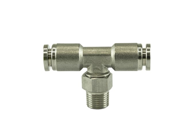 Turbosmart 1/8" NPT Tee Pushloc Fitting - SS - 1/4" - TS-0550-3055