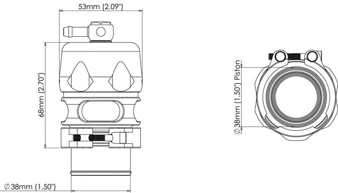 Turbosmart BOV Vee Port Pro Uni -Blue - TS-0205-1130